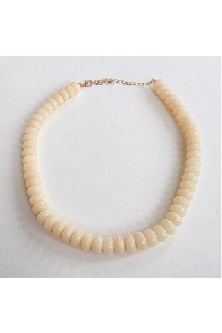 Dana Donut Bead Necklace - Cream