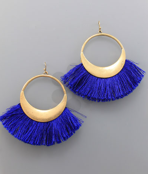 Fan Tassel Circle Earrings