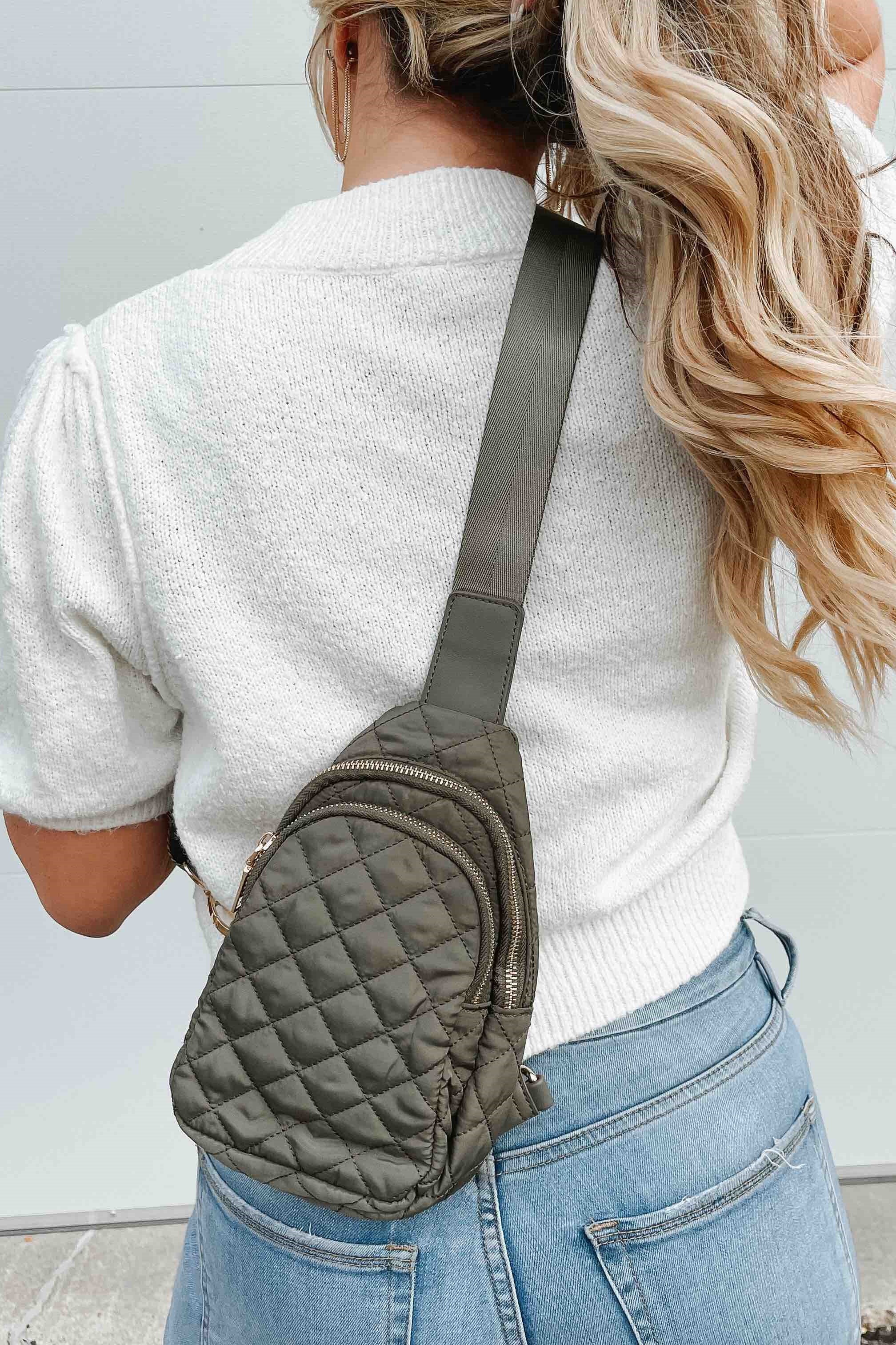 Pinelope Puffer Sling Bag - Olive