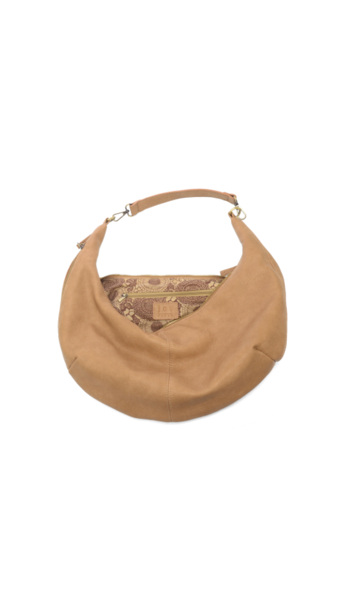 Rhea Slouchy Crescent Crossbody Bag - Camel