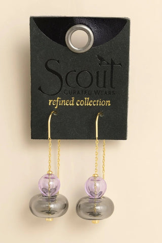 Refined Glass Stacked Threader - Lavender/Smoke/Gold