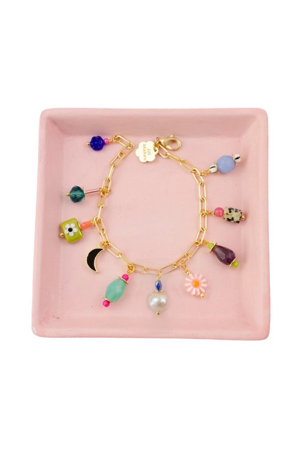 Colorful Pearl Charm Bracelet