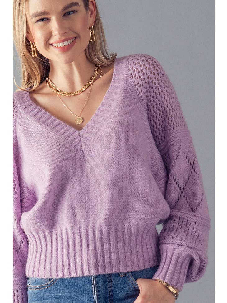 Gianna Rib Sleeve Detail Sweater