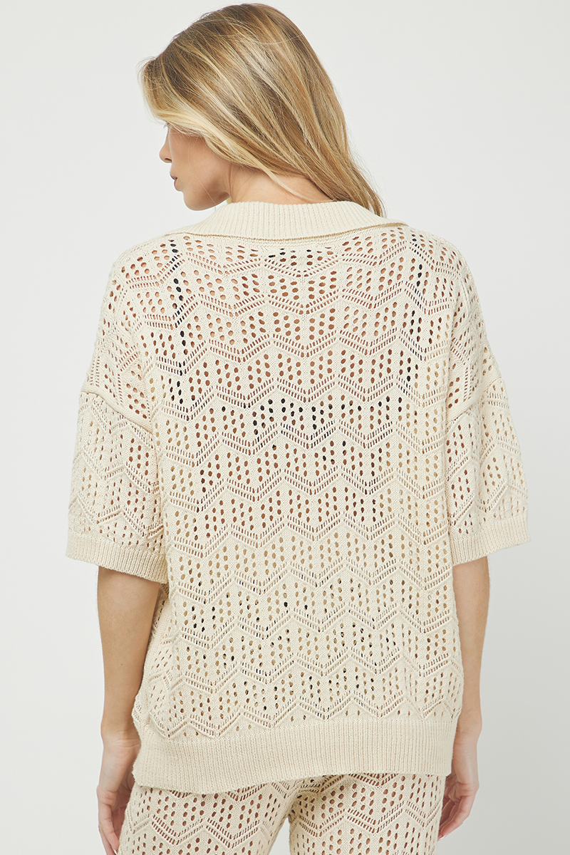 Cathy Crocheted Button Top