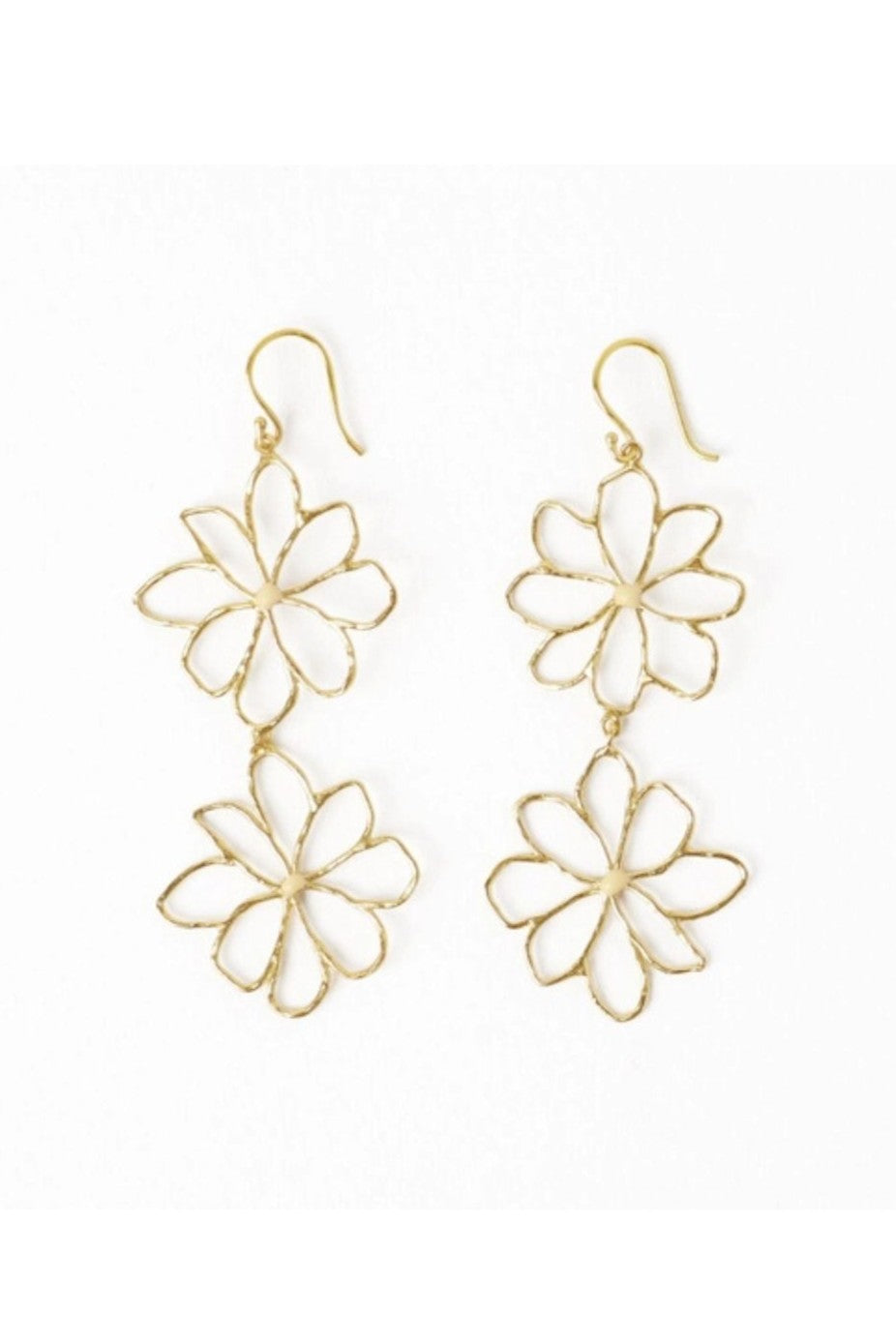 Farrah Double Flower Drop Earrings