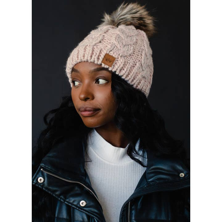 Claire Cable Knit Pom Hat