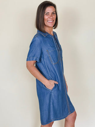 [TRIBAL] Naia Lace-Up Detail Shirt Dress