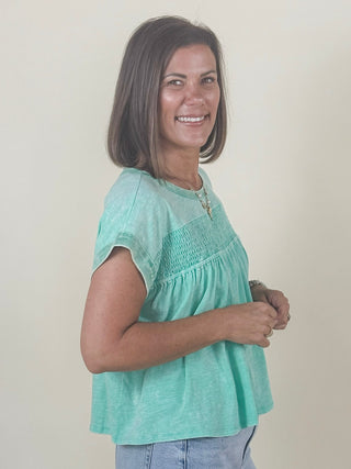 Sheila Smocked Front T-Shirt