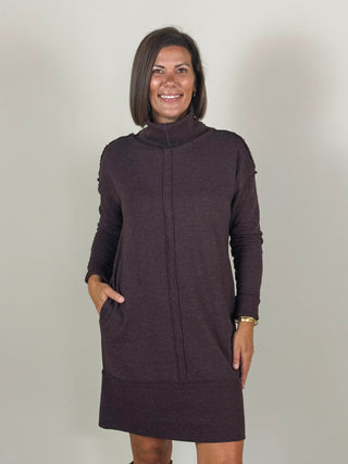 [TRIBAL] Tanya Turtleneck Garment Dye Knit Dress