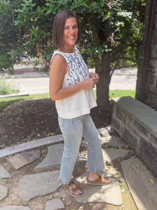 [Liverpool] Hannah Crop Flare Jeans with Cut Hem, 25.5" Inseam