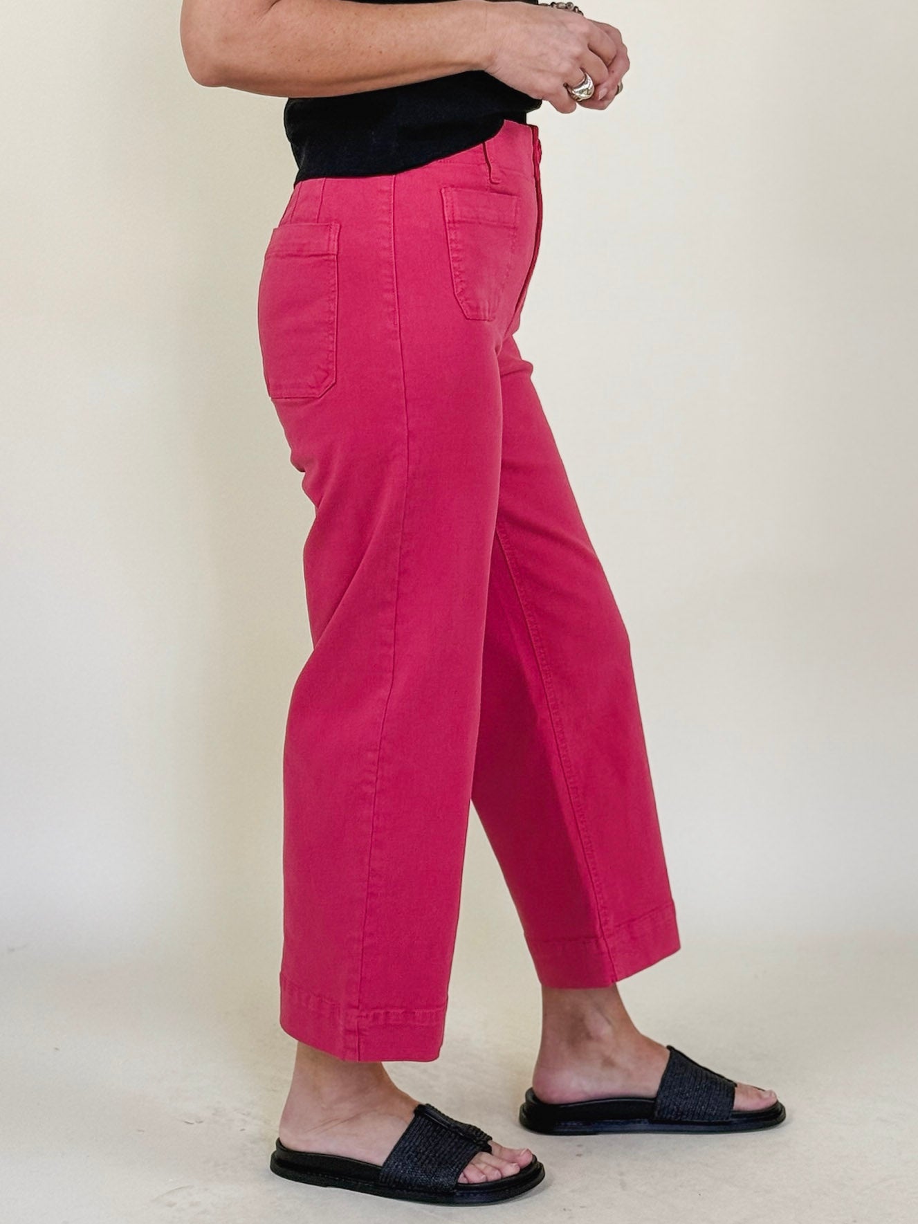 Terra Crop Woven Denim Pants