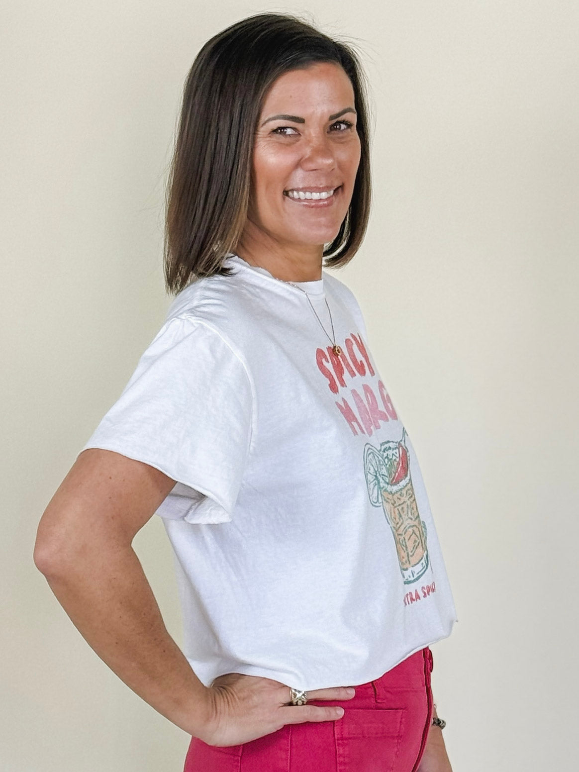 Spicy Marg Vintage Graphic Crop Top