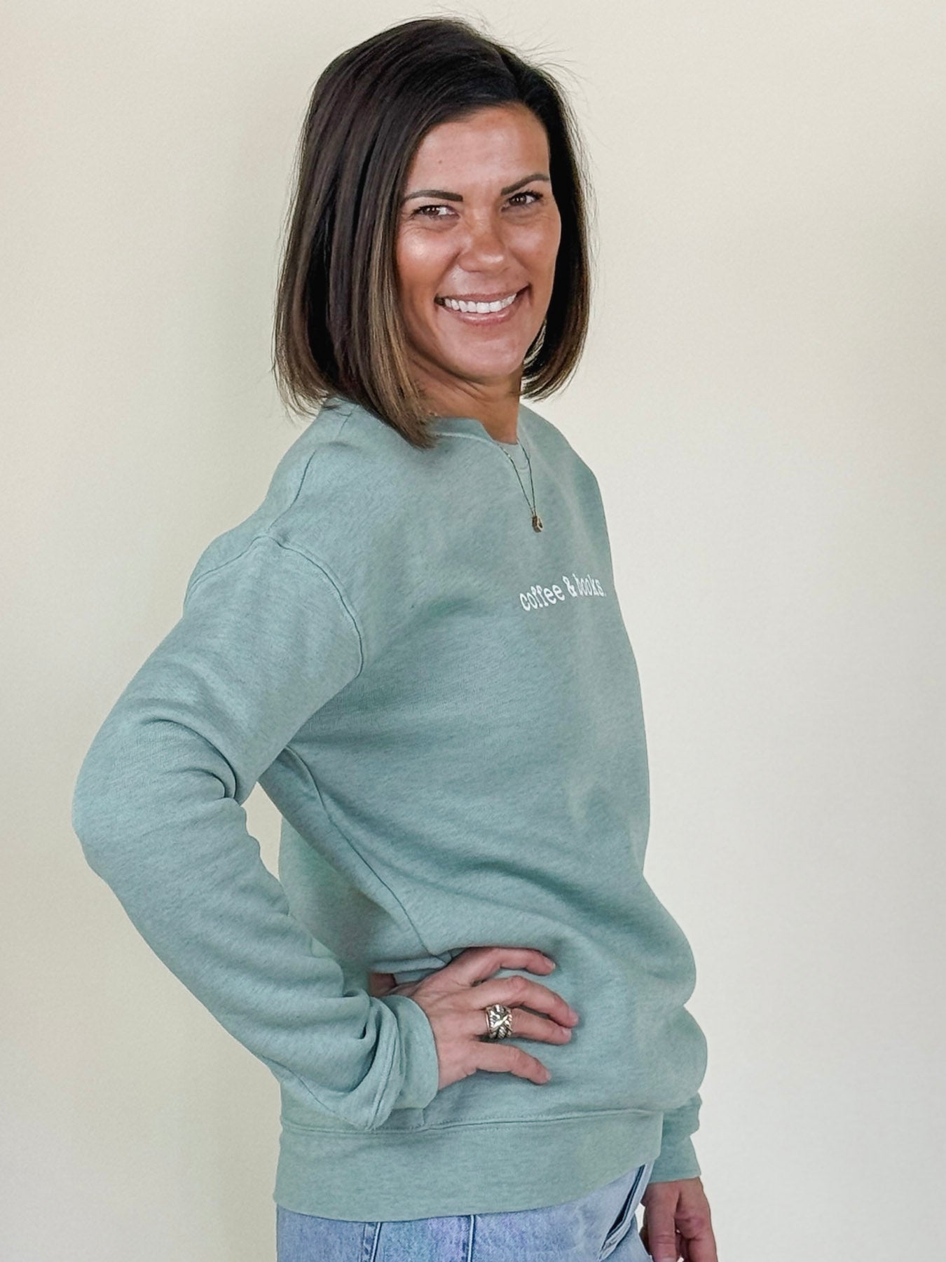 Coffee & Books Graphic Sweatshirt