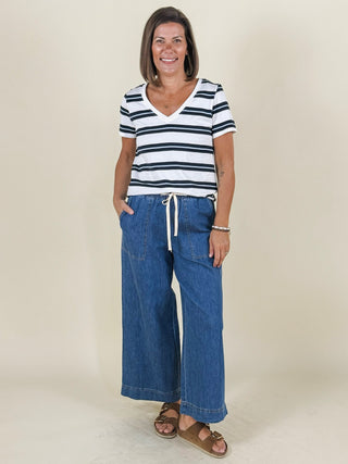 Mel Striped V-Neck T-Shirt