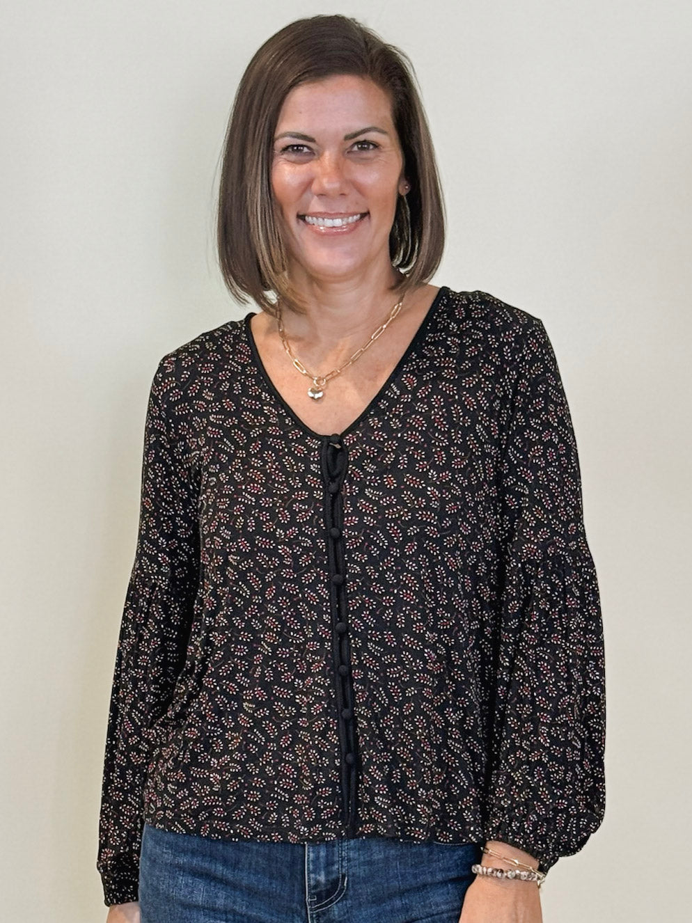 [Liverpool] Rani Button Front Knit Top