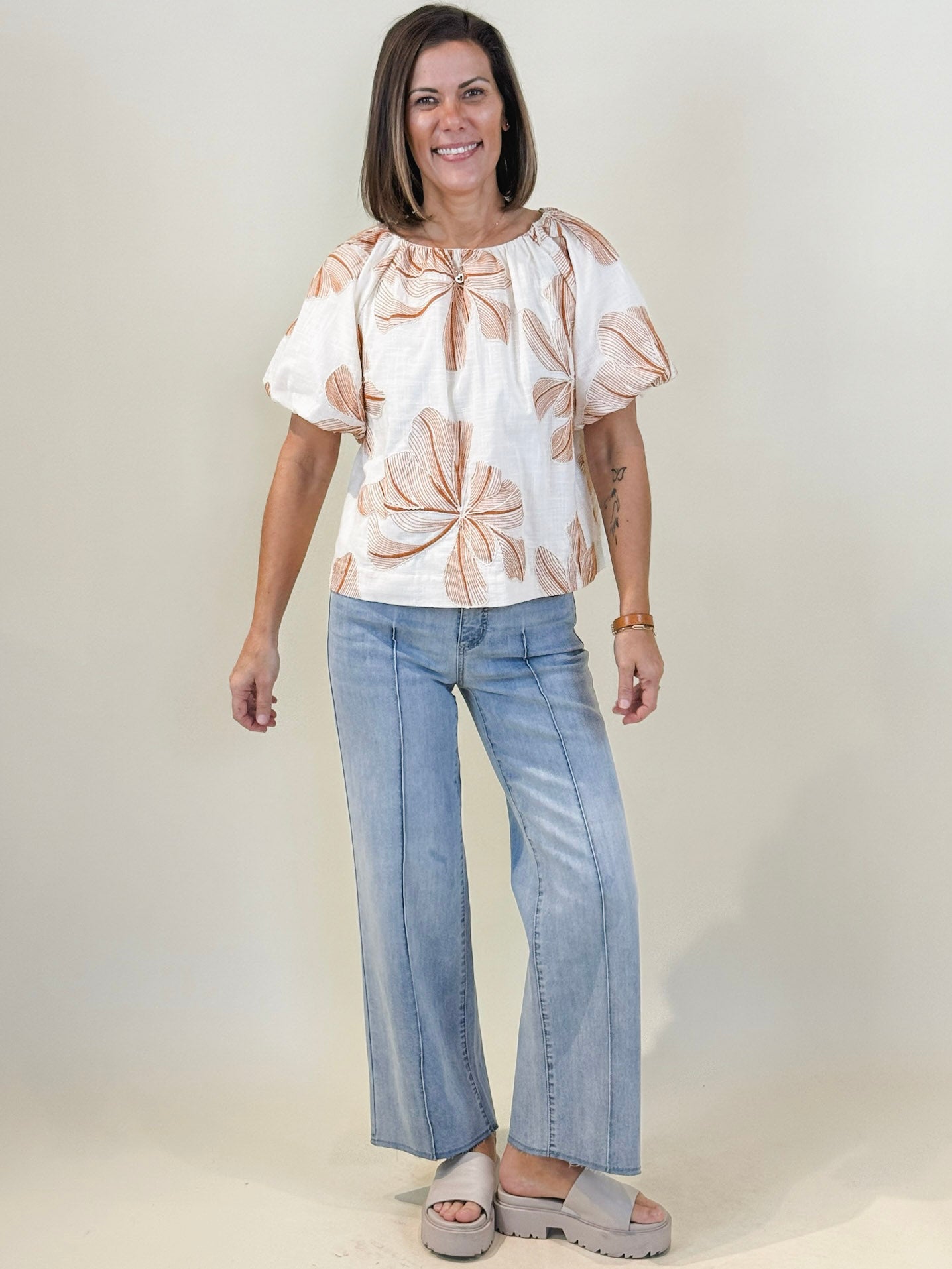 Moana Floral Embroidered Top