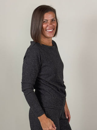 [TRIBAL] Callie Crew Neck Top with Side Knot