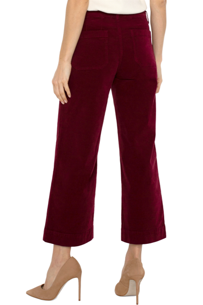 [Liverpool] Corduroy Crop Wide Leg Pant, Ruby