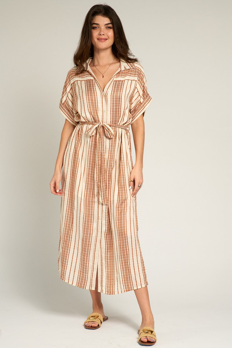 Cassie Belted Midi Shirt Dress