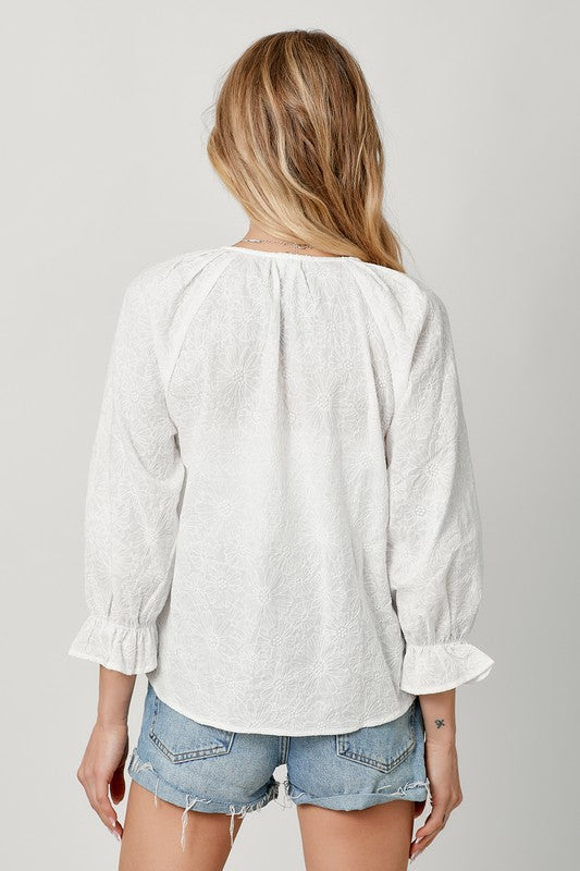 Elsa Embroidered Peasant Blouse