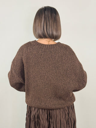 Charlee Chunky Knit Sweater - Brown