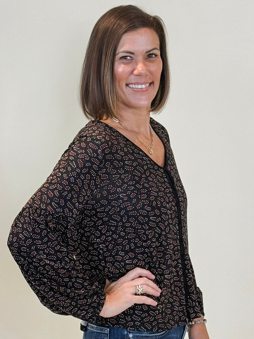 [Liverpool] Rani Button Front Knit Top