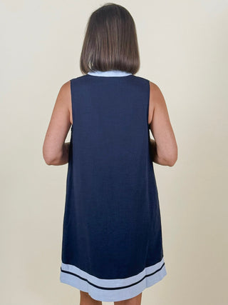 Beth Sleeveless Contrast Trim Dress