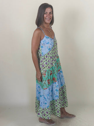 Michelle Mixed Print Long Dress