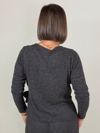 [TRIBAL] Callie Crew Neck Top with Side Knot