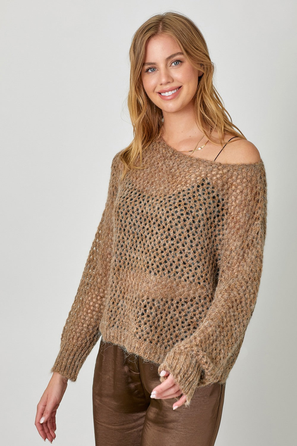 Mica Mettalic Net Sweater