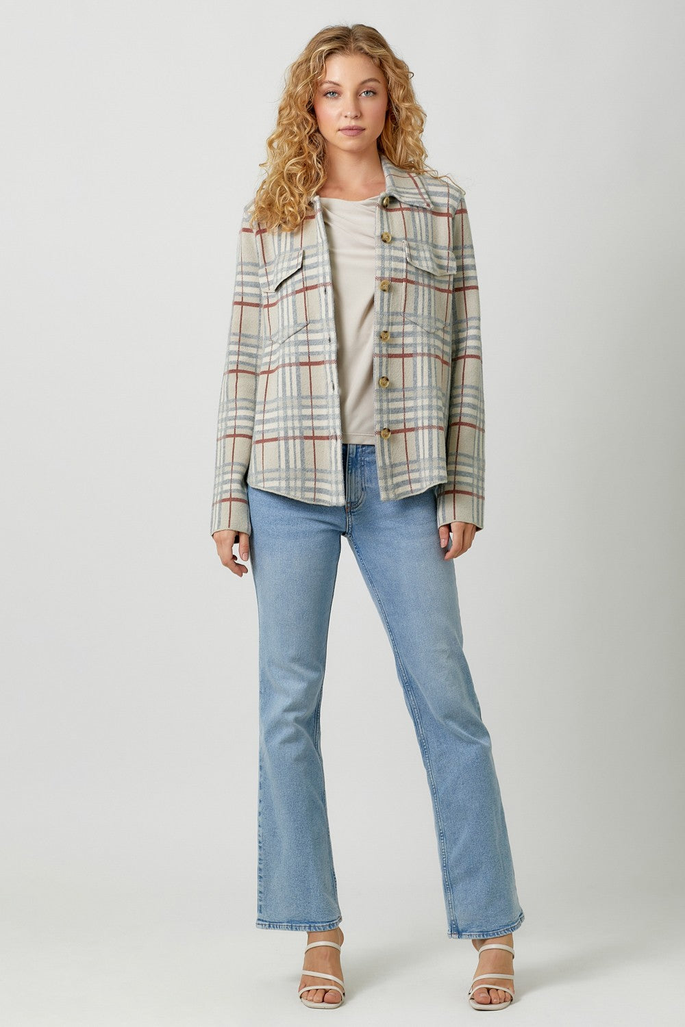 Carina Checkered Sweater Jacket