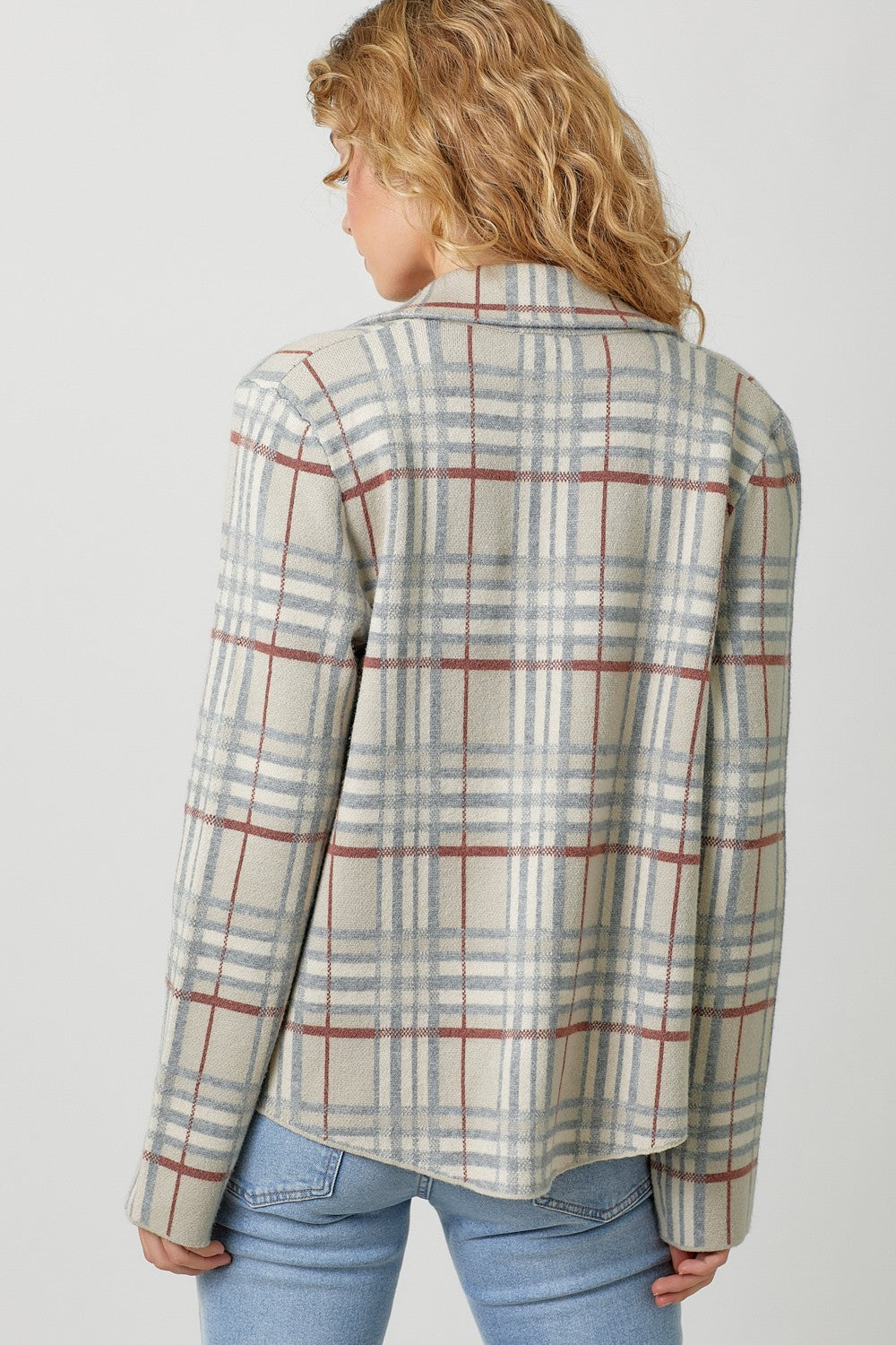 Carina Checkered Sweater Jacket