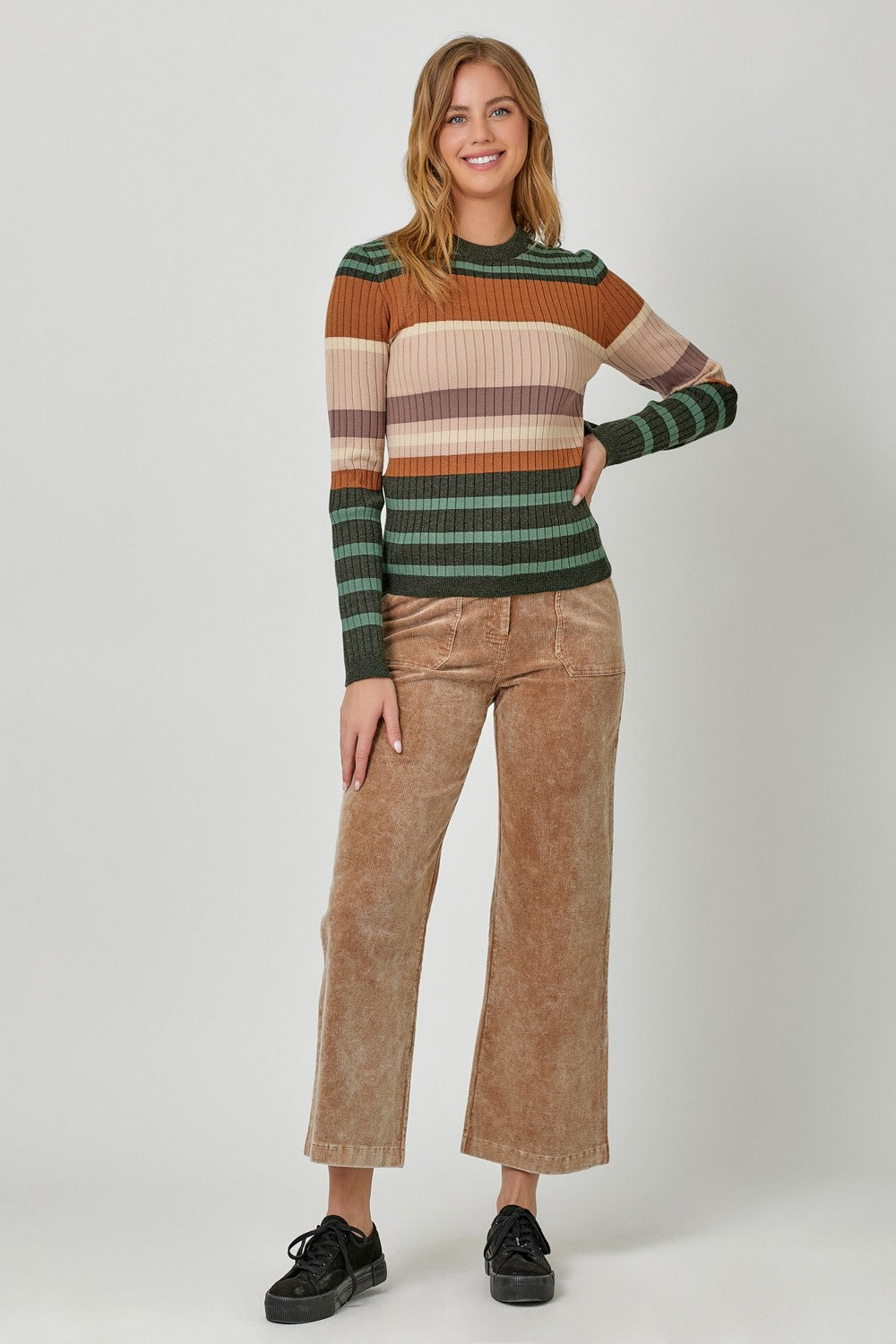 Ellen Colorblock Striped Sweater