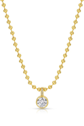 Bold in Style Cubic Zirconia Pendant Necklace - Gold