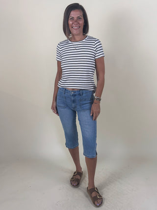 [Liverpool] Wren Capris with Patch Pockets, 17" Inseam