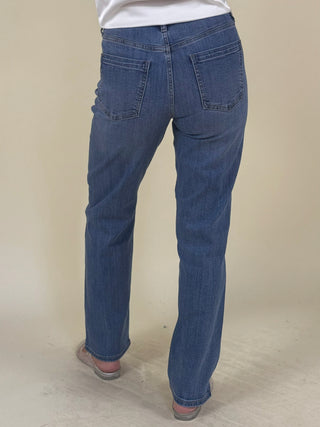 [Liverpool] Kennedy Straight Jeans with Seaming, 30" Inseam