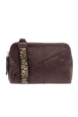 Gigi Crossbody with Woven Wrist Strap - Dark Plum