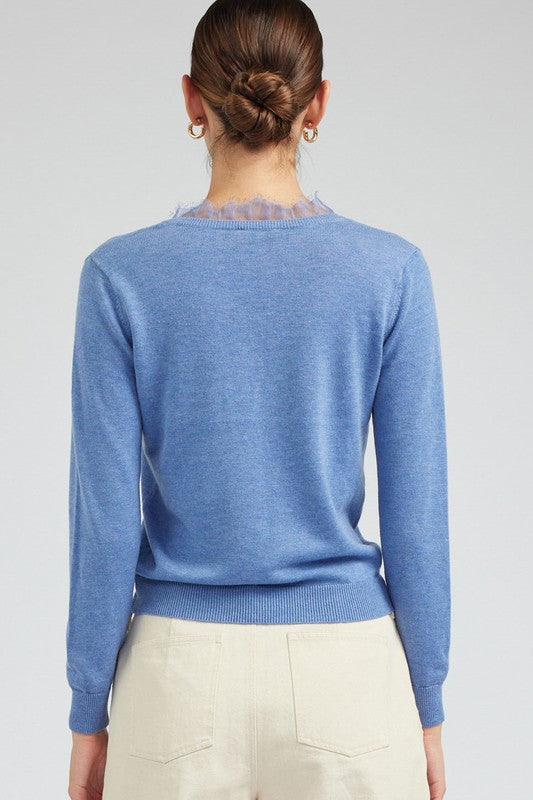 Lilianna Lace V-Neck Sweater