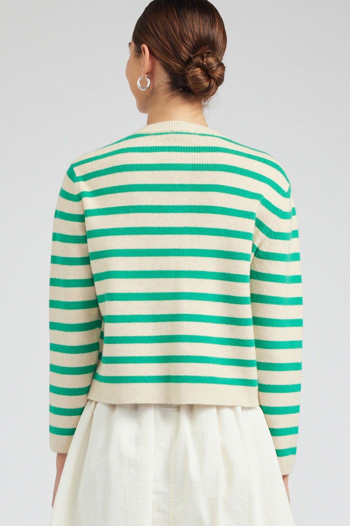 Evie Button-Up Striped Sweater