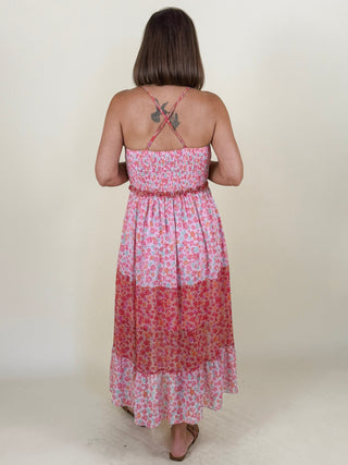 Stacy Mixed Print Ruffled Sun Dress