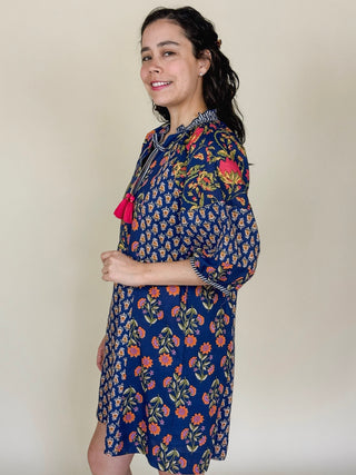 Tia Tassel Tie Printed Dress