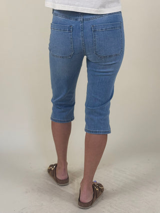 [Liverpool] Wren Capris with Patch Pockets, 17" Inseam