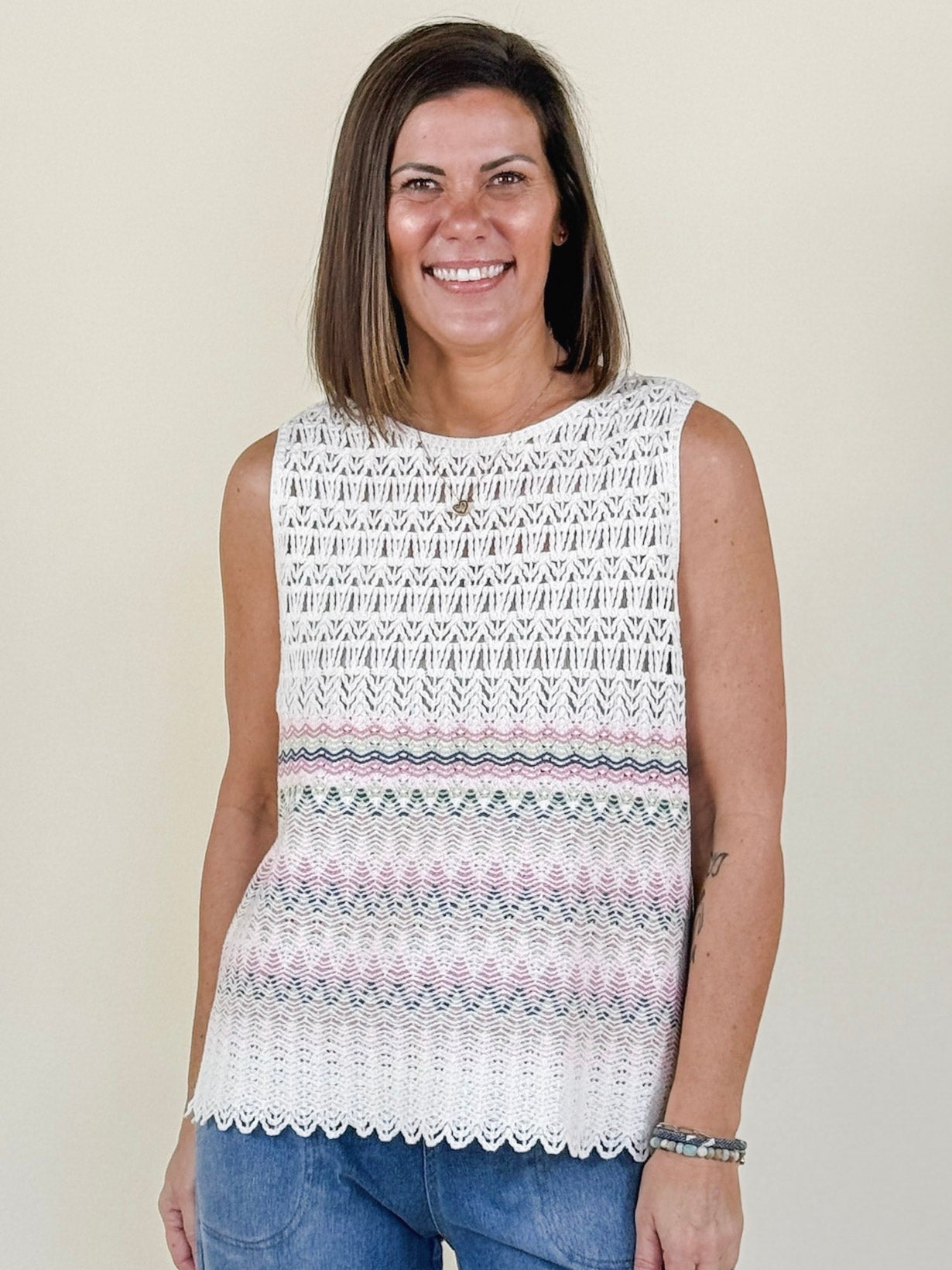 Francesca Sleeveless Crochet Top