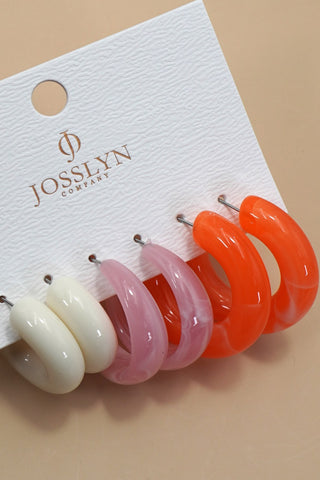 Classic Hoop Earrings Set - Trio