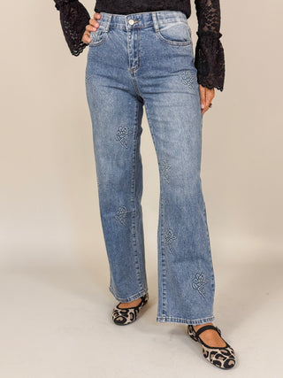 [TRIBAL] Sophia Curvy 3D Flower Denim