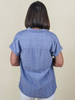 [TRIBAL] Cate Cap Sleeve Shirt