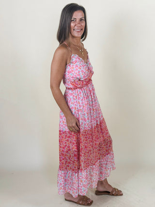 Stacy Mixed Print Ruffled Sun Dress