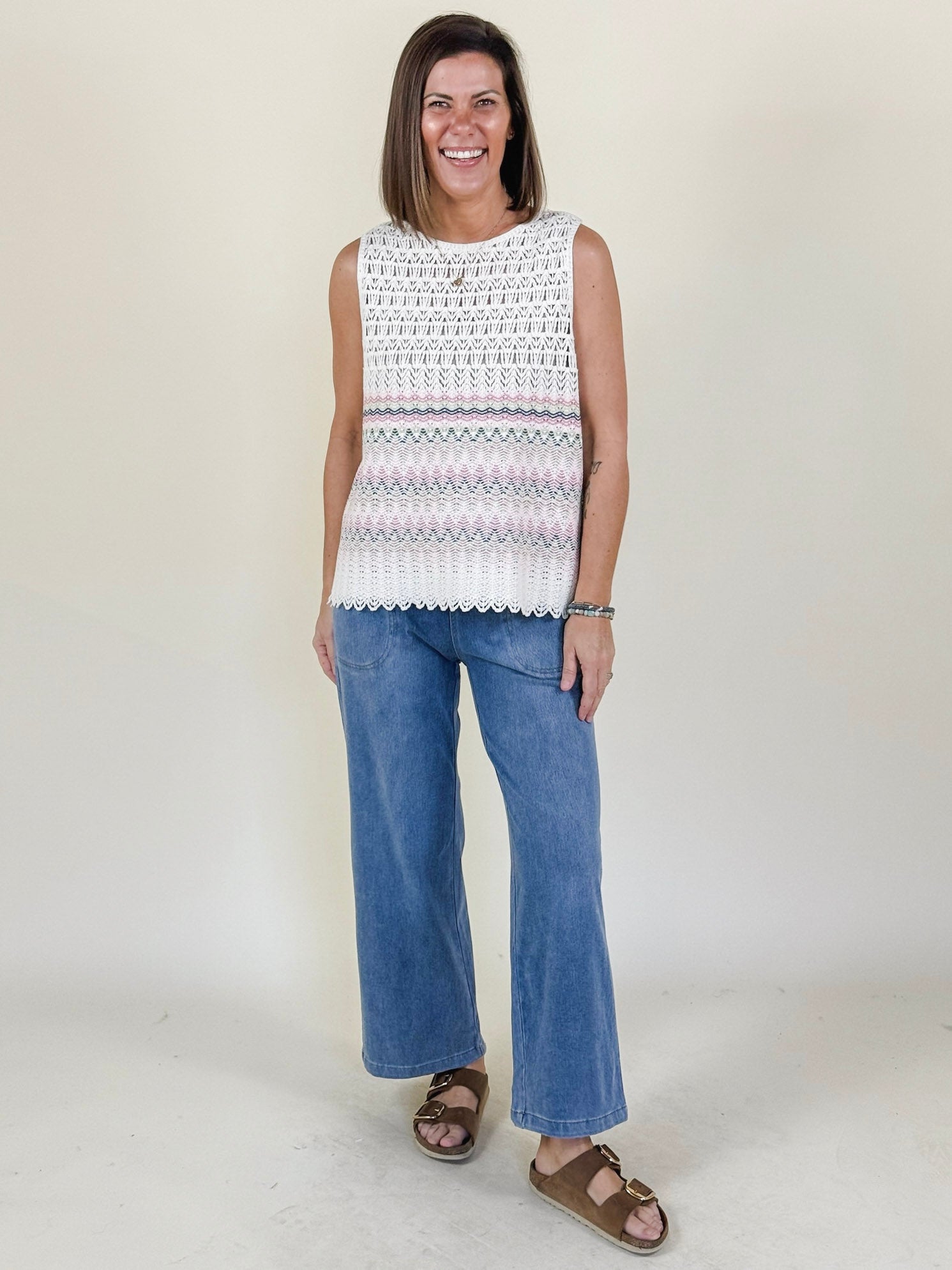 Francesca Sleeveless Crochet Top