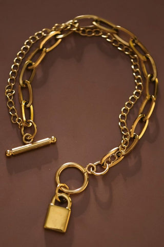 18k Gold Plated Waterproof Stainless Steel Chain Bracelet