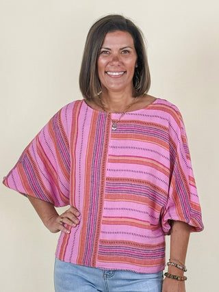 [TRIBAL] Beatrice Boat Neck Dolman Sleeve Blouse